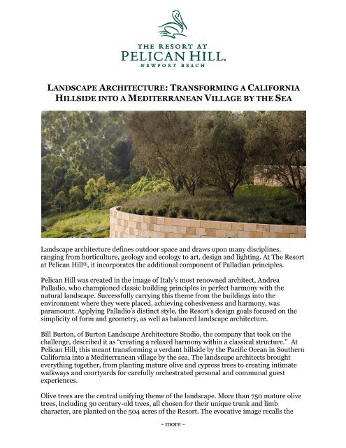 Landscape Architecture - The Resort at Pelican Hill