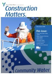 Construction Matters. Yarra Valley Water Newsletter December 2009