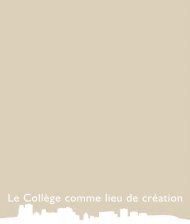 Le Collège comme lieu de création - Dawson College