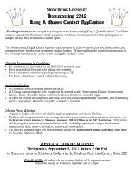 Homecoming 2012 King & Queen Contest Application - Student Affairs