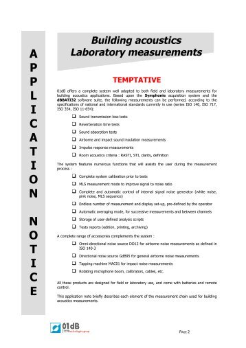 dBBati Appication Note - Laboratory - Acoustic1