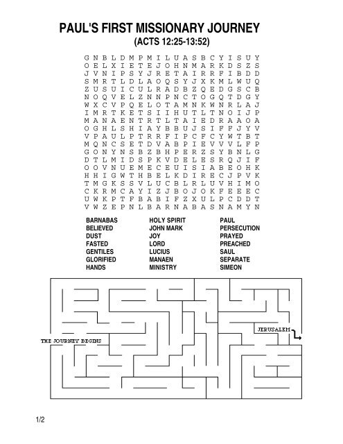 paul's first missionary journey (acts 12:25-13:52)