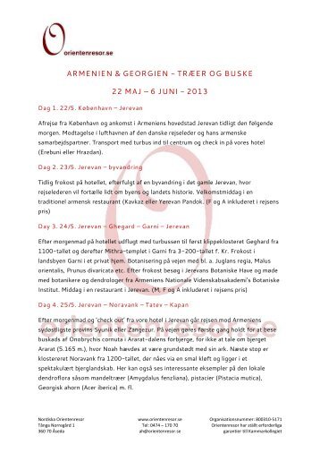 armenien & georgien - trÃ¦er og buske 22 maj â 6 juni - 2013
