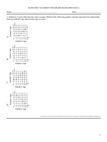 6th Grade Math Winter Break Packet  Prince Georges County 