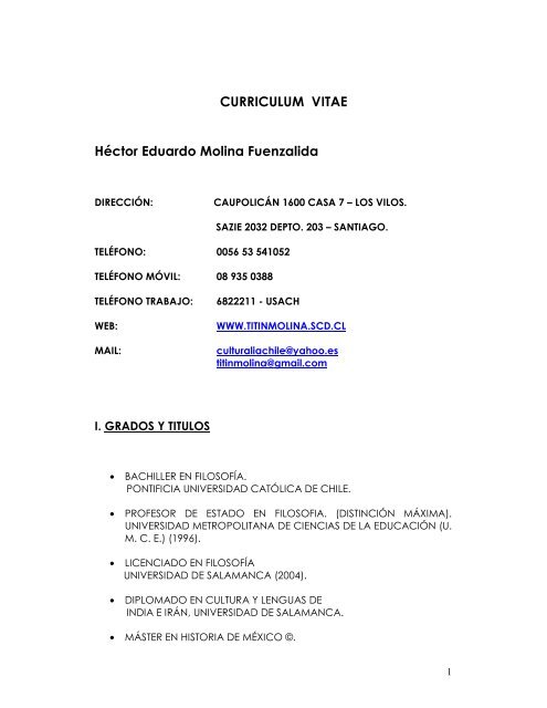 CV Concejal Hector Molina