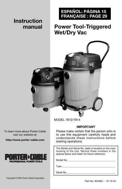 Power Tool-Triggered Wet/Dry Vac - RenTrain