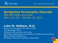 Dr. John Oldham - Borderline Personality Disorder