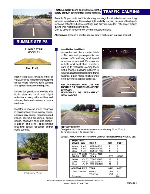 Flagger Rumble Strips Rumble strips - US Reflector