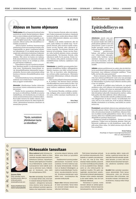Esse 49/2011 pdf - Espoon seurakuntasanomat