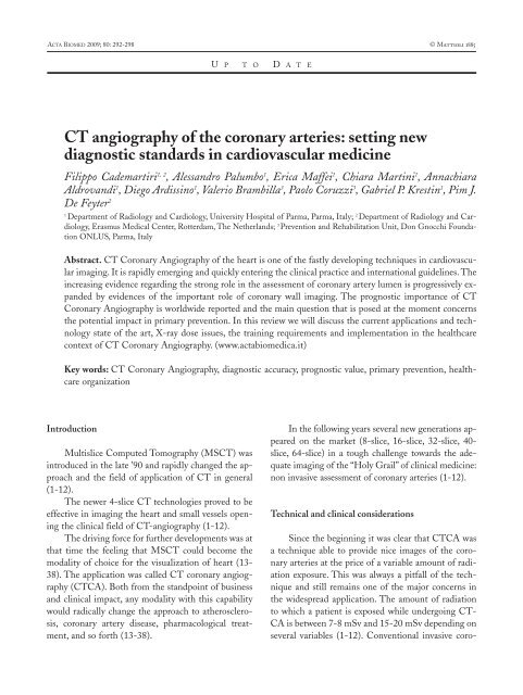 CT angiography of the coronary arteries: setting ... - ResearchGate