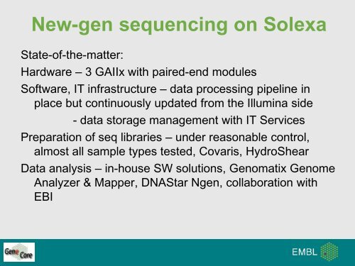 Core facilities at EMBL â an overview - Molmedrex Project