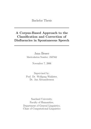 Bachelor Thesis A Corpus-Based Approach to the ... - CiteSeerX