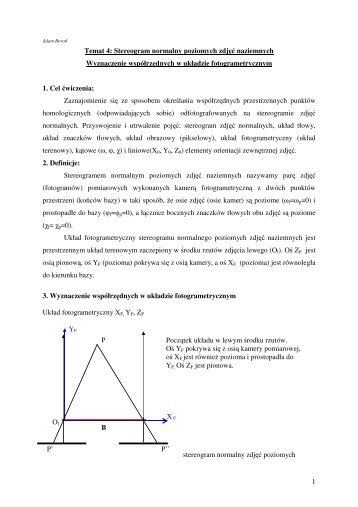 1 Temat 4: Stereogram normalny poziomych zdjÄÄ naziemnych ...