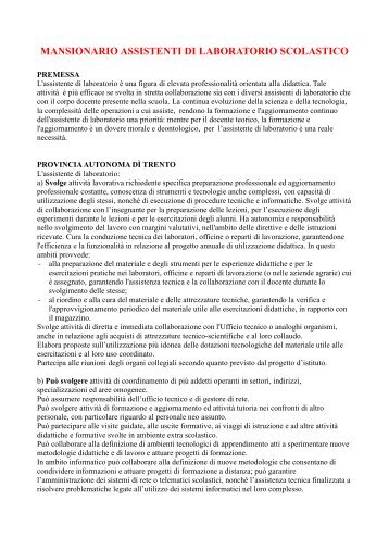 Mansioni tecnici di laboratorio (pdf) - Liceorosmini.net