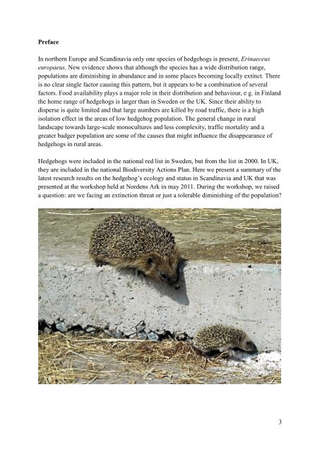 Hedgehogs in rural landscapes