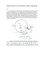 Solutions for Physics 1301 Course Review (Problems 10 through 18)