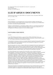 LLEI D'ARXIUS I DOCUMENTS - DiputaciÃ³ de Barcelona