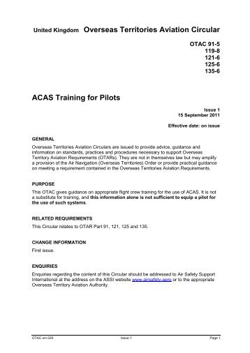 ACAS Training for Pilots - Air Safety Support International