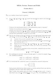 MP2A: Vectors, Tensors and Fields