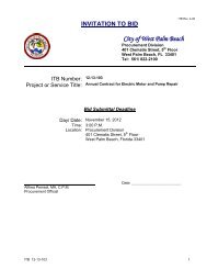 INVITATION TO BID - City of West Palm Beach
