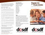 Download the Tribute to Teachers brochure - Community ...