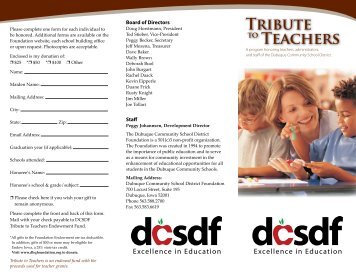 Download the Tribute to Teachers brochure - Community ...