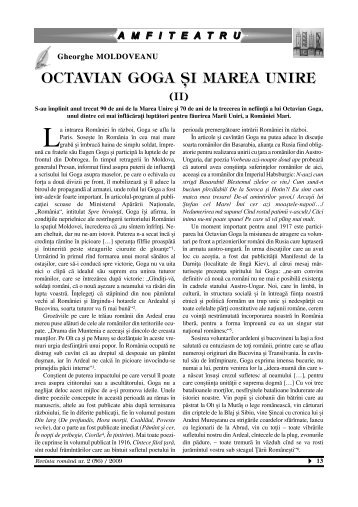 octavian goga şi marea unire
