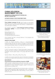 CHINA GOLDDEAL INVESTMENT CO LTD - Gold Bars Worldwide