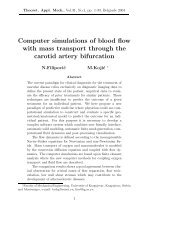 Computer simulations of blood flow with mass transport ... - doiSerbia