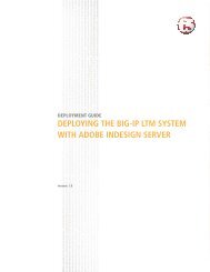 Deploying the BIG-IP LTM System with Adobe ... - F5 Networks