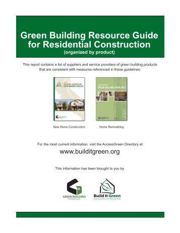 Green Building Resource Guide for Residential ... - Build It Green