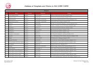 Address of Hospitals and Clinics in AIA CARE CARD - AIA.com