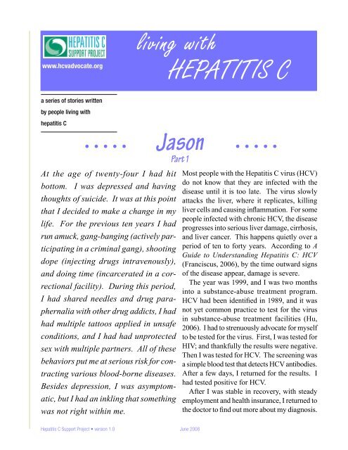 Living with Hepatitis C - Jason's Story - Part 1 - HCV Advocate