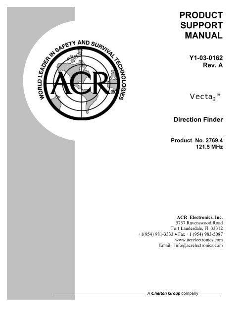 PRODUCT SUPPORT MANUAL Y1-03-0162 Rev. A - Pilot Supplies