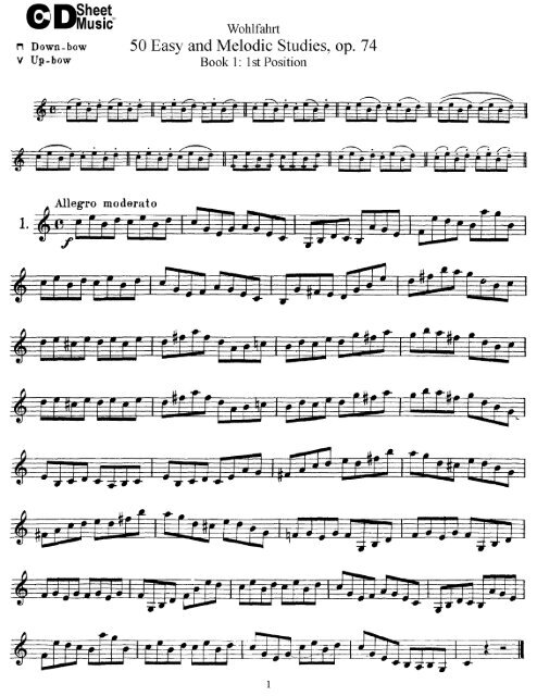 Violin Exercises: Wohlfahrt, Op.74, P1-17 - Uacj