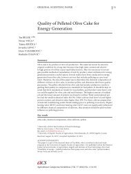 Quality of Pelleted Olive Cake for Energy Generation