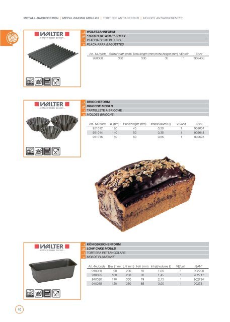 Metall-Backformen Metal baking moulds - Hefe van Haag GmbH & Co