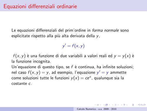 Equazioni differenziali ordinarie