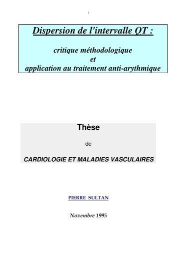 Dispersion de l intervalle QT critique methodologique et application ...