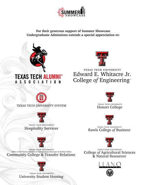 showcase - Undergraduate Admissions - Texas Tech University