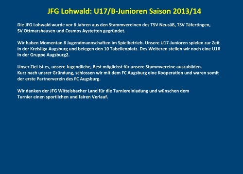 JFG Lohwald - jfgwittelsbacherland.de