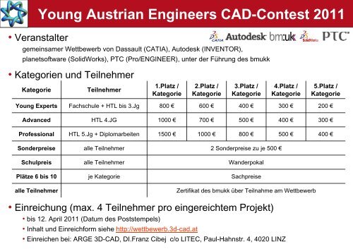 Young Austrian Engineers CAD-Contest 2011 - ARGE 3D-CAD