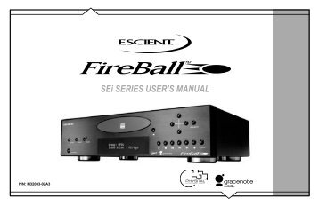 SE-500i User's Manual - Escient