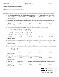 CHEM 1412 Practice Test ch 8 Newton Chemical Bonding and ...