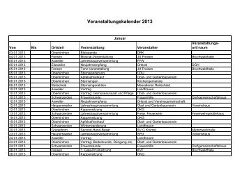 Veranstaltungskalender 2013 - Gemeinde Freisen