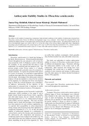Anthocyanin Stability Studies in Tibouchina semidecandra - EJUM