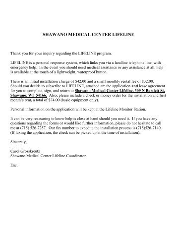 SHAWANO MEDICAL CENTER LIFELINE - ThedaCare