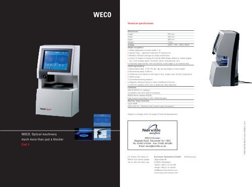 WECO. Optical machinery much more than just a blocker Cad 4