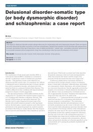 (or body dysmorphic disorder) and schizophrenia - ResearchGate