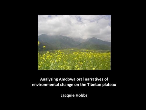 Tibetan constructions of time - Climate Histories
